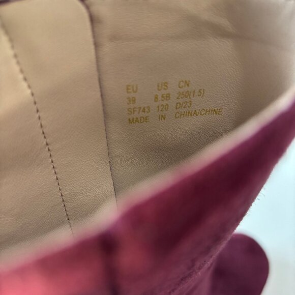 Stuart Weitzman Sz 8.5B Red Suede Platform Block Heel Sky High Ankle Boot Bootie - Picture 10 of 12